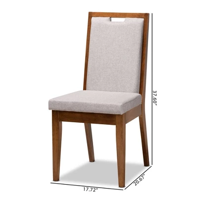 2pc Octavia Wood Dining Chair Set - Baxton Studio - Image 8