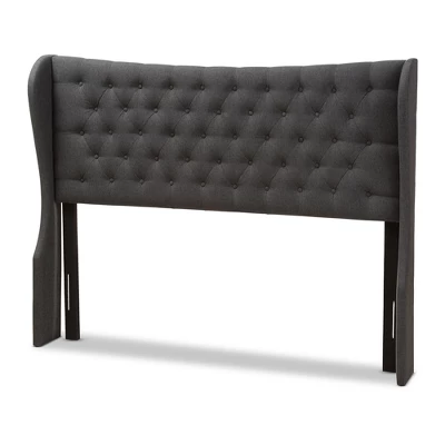 Cadence Modern And Contemporary Fabric Button - Tufted Winged Headboard - Baxton Studio - Image 5