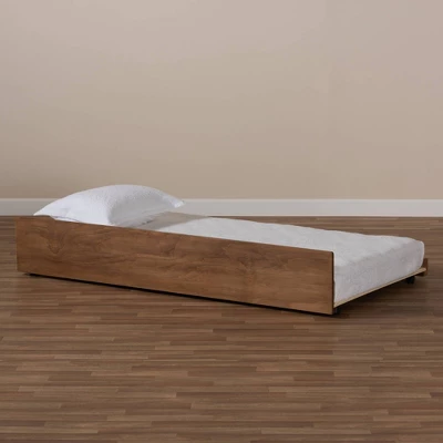 Twin Midori Wood Trundle Bed Walnut - Baxton Studio - Image 4