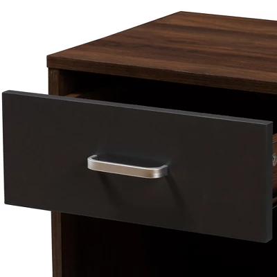 Hansel 1 Drawer And Finished Nightstand Brown/Gray - Baxton Studio - Image 7