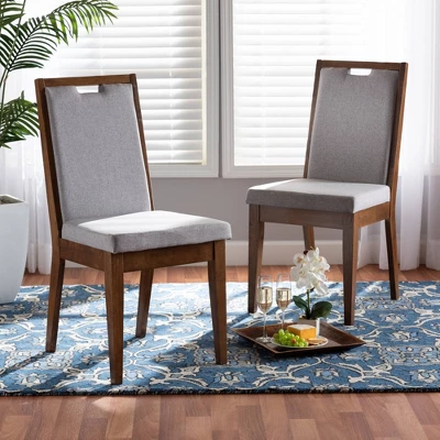 2pc Octavia Wood Dining Chair Set - Baxton Studio - Image 6