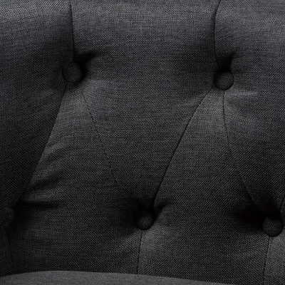 Bisset Chesterfield Chair Gray - Baxton Studio - Image 5